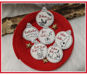 ADVENTSKALENDER 6. Dezember - 16 Anhänger Weihnachtskugeln Doodle